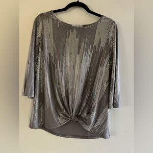 Joseph Ribkoff Metallic Silver Blouse